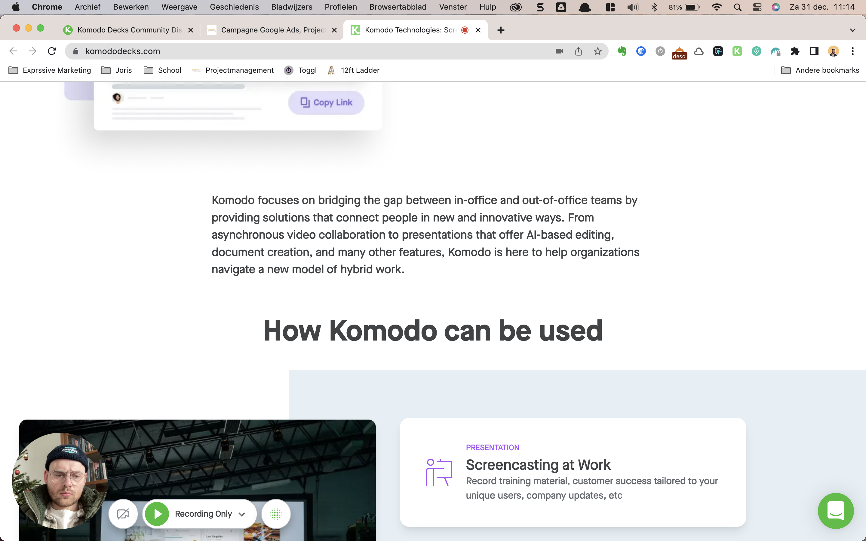 Swap webcam for image and move and scale | Kommodo Collective