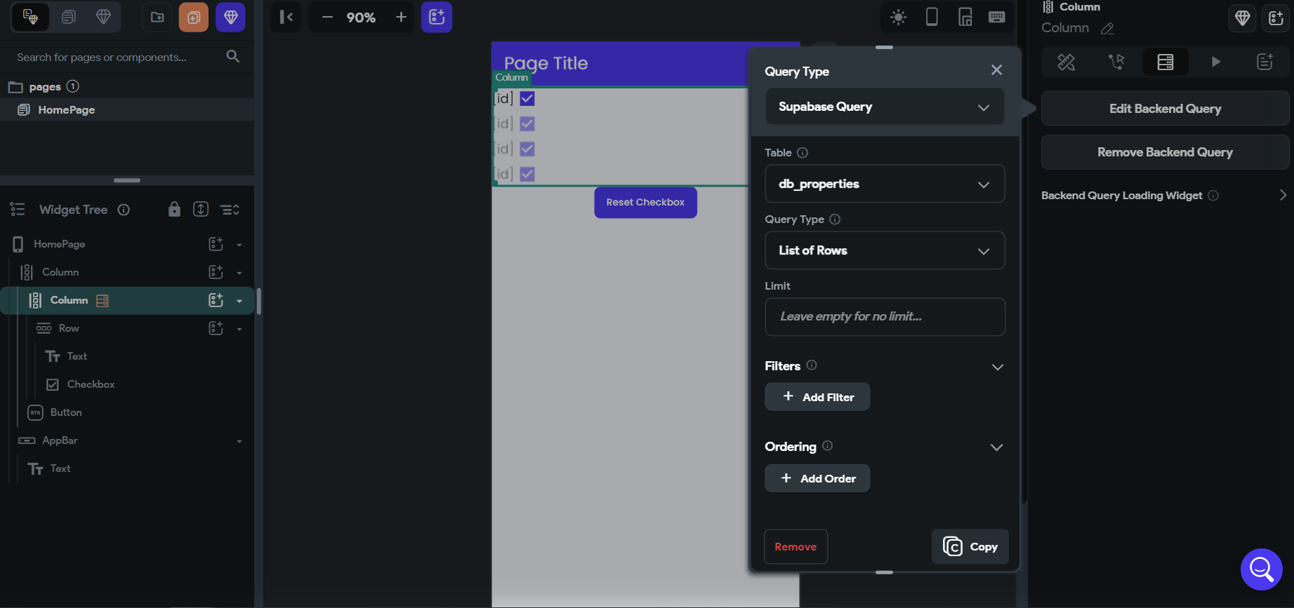 How to reset dynamic checkbox in a column? | FlutterFlow