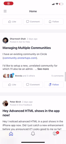 🚀 New iOS app features: Community Home & Custom HTML support | Circle ...