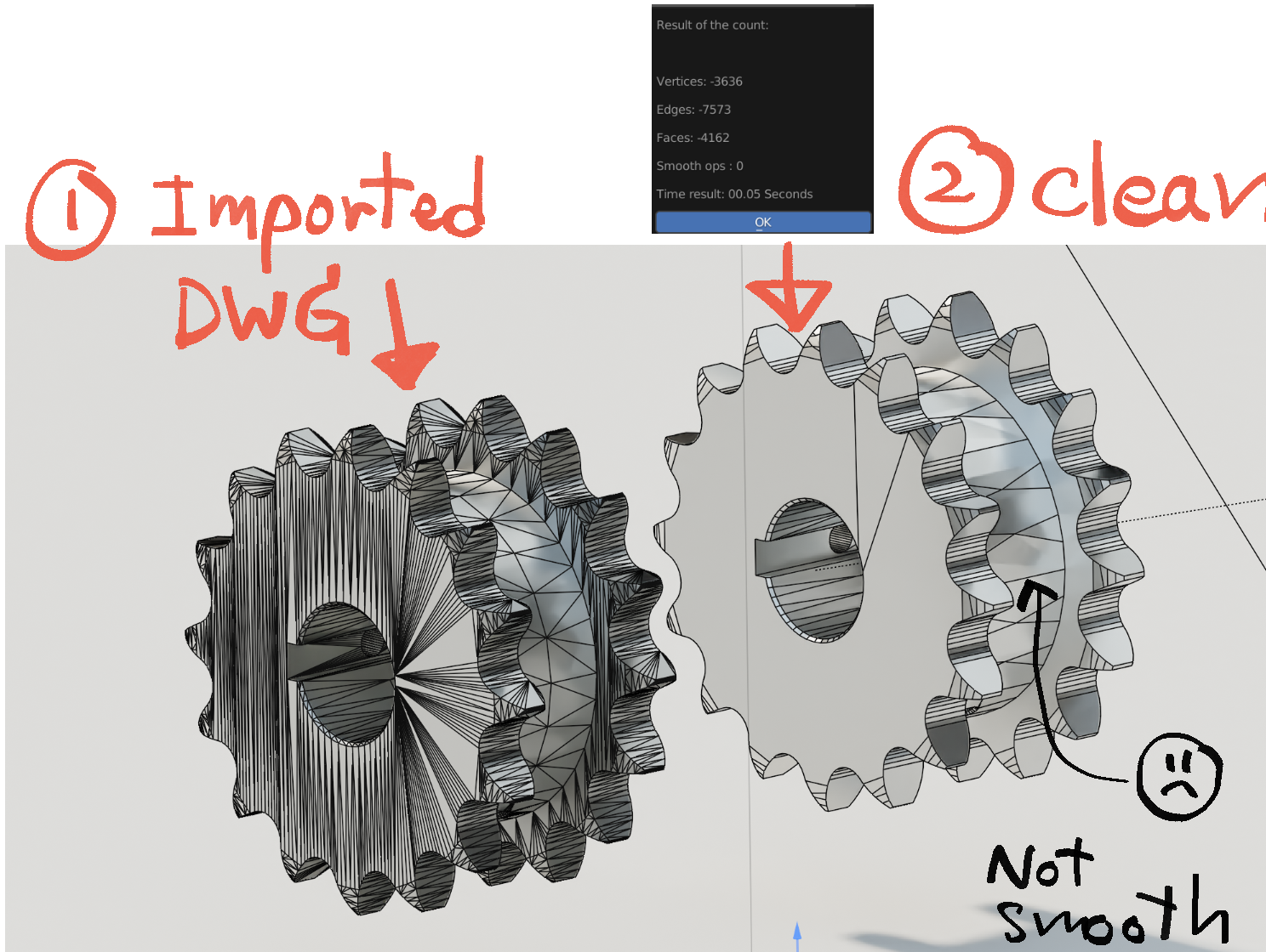 How to clean imported DWG mesh for smooth render ? | CG Boost Community