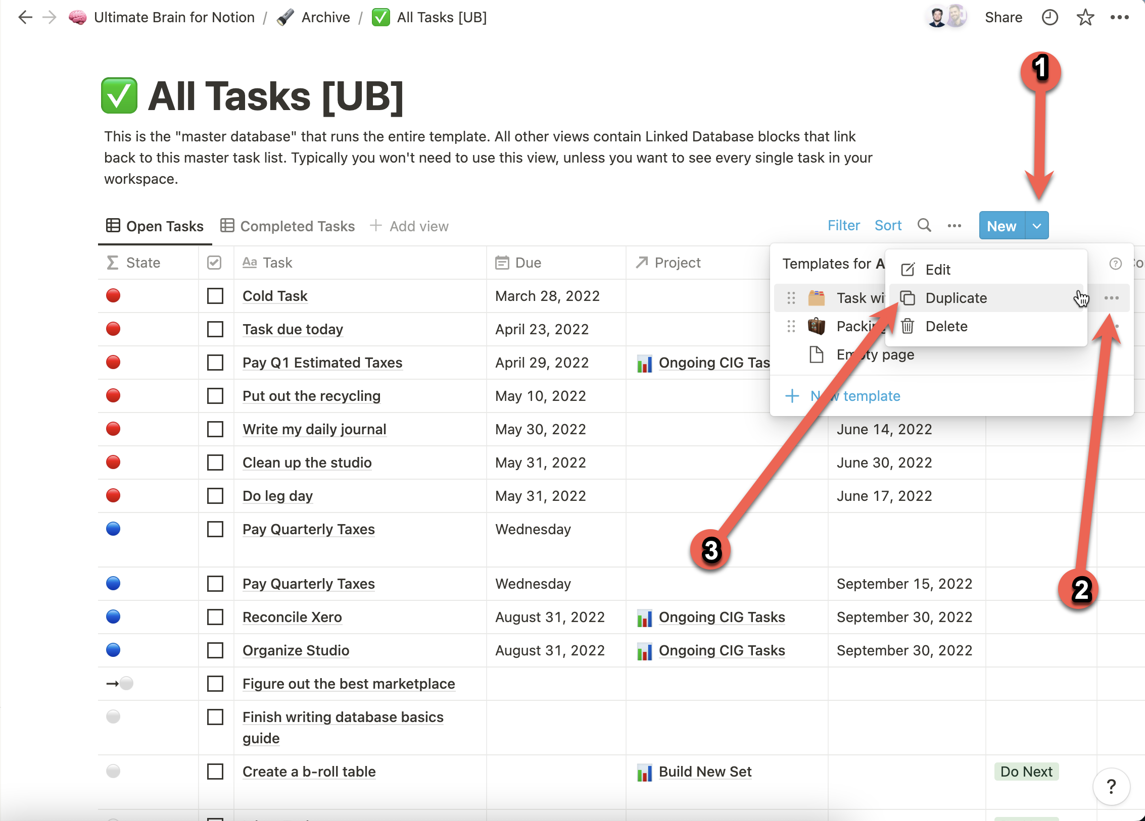 Using task templates with unique sub-tasks | Thomas Frank