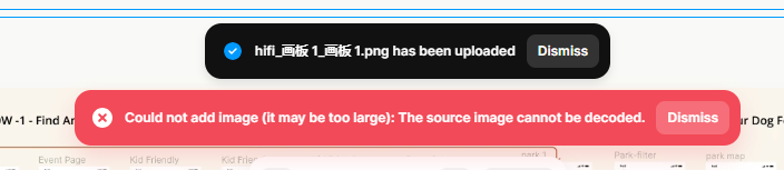 I cannot upload image due the source image cannot be decoded | Framer