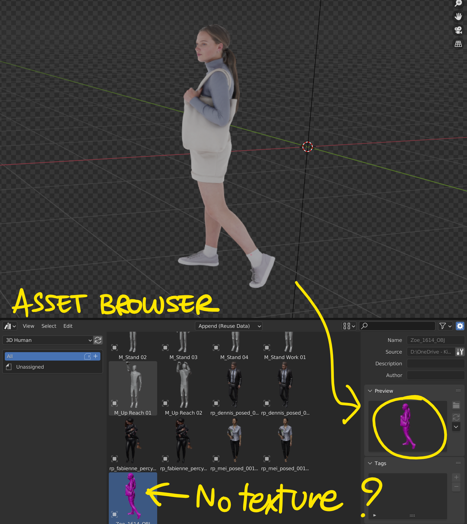 Why Asset Browser does not show texture ? | CG Boost Community