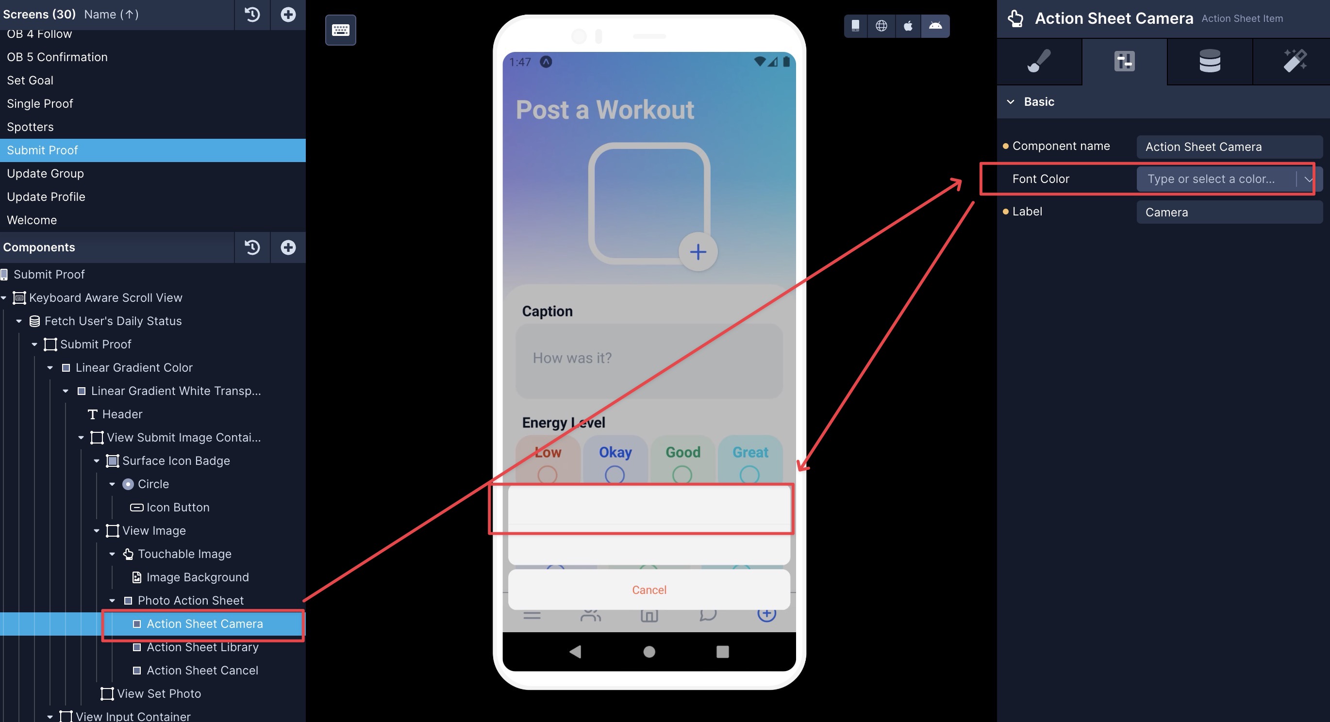 Make action sheet text show up on Android by default [bug] | The ...