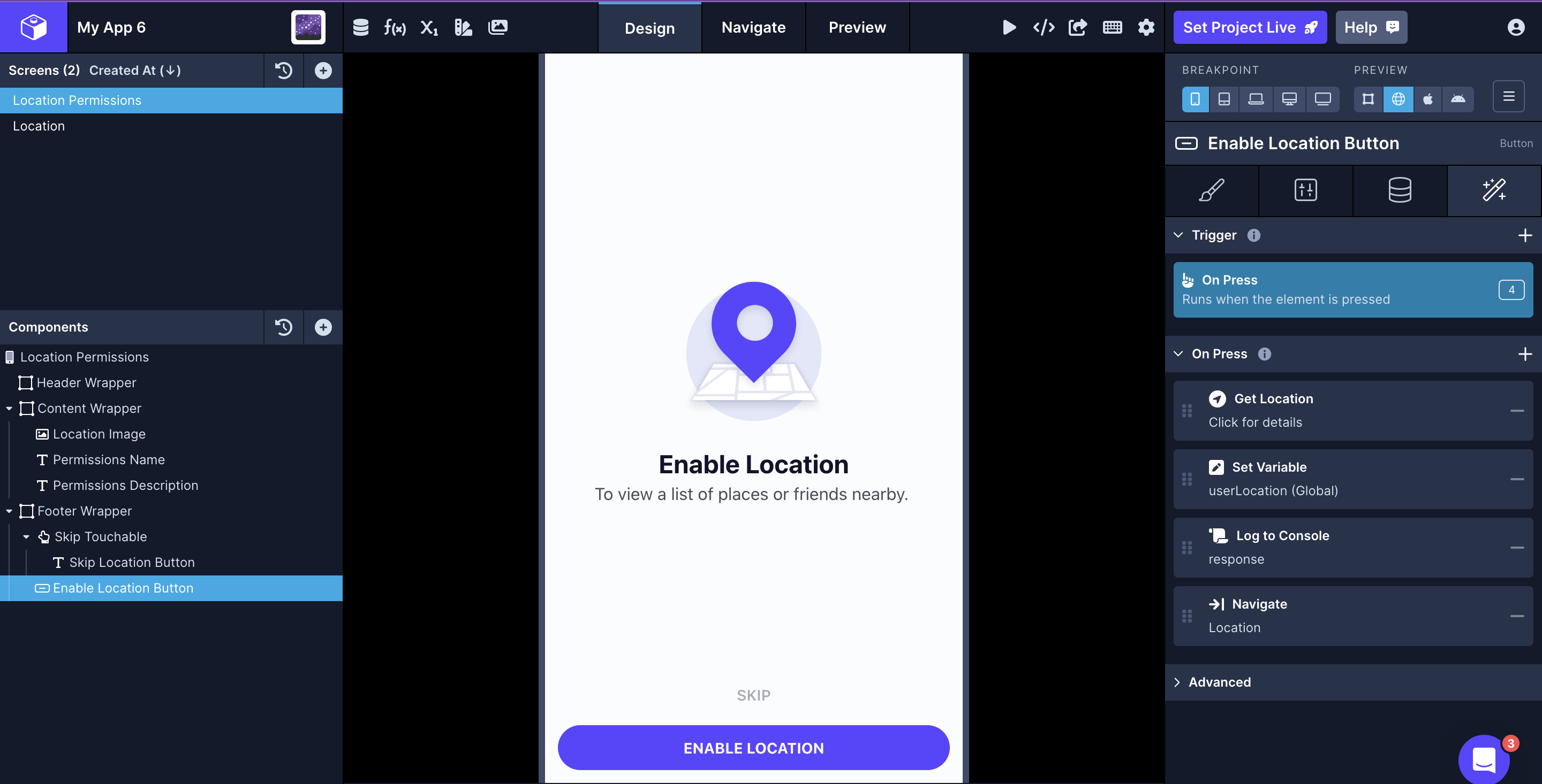 Making a Location Request in Your App | The Draftbit Community