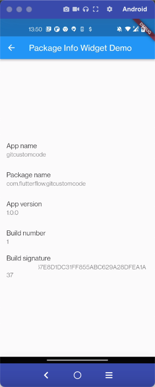 Package Info plus widget | FlutterFlow